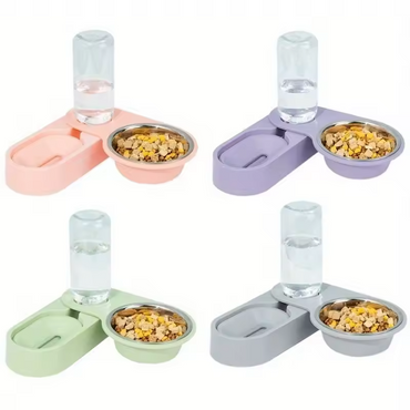 2-in-1 Voerbak voor Huisdieren met Waterdispenser
