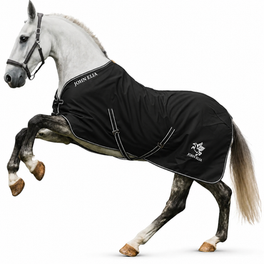1200D Summer Stable Sheet Horse Rug in Black by John Elia, lightweight horse stable blanket for summer comfort