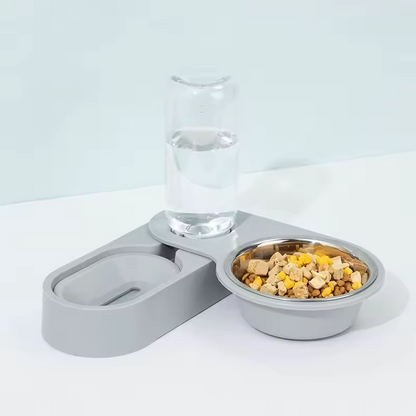 2-in-1 Voerbak voor Huisdieren met Waterdispenser