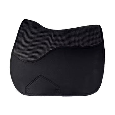 Black saddle pad with textured pattern on a white background