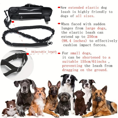 Handsfree Hondenriem met Heuptas